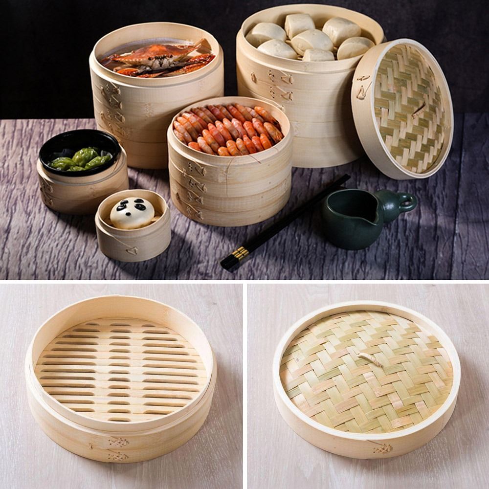 Bao Steamer Bamboo - Chiński parowar bambusowy do gotowania dim
